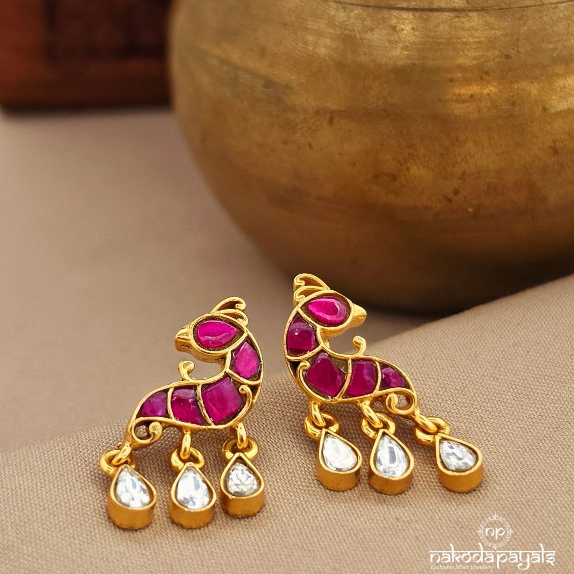 Pink Birdy Studs (Ge11273)