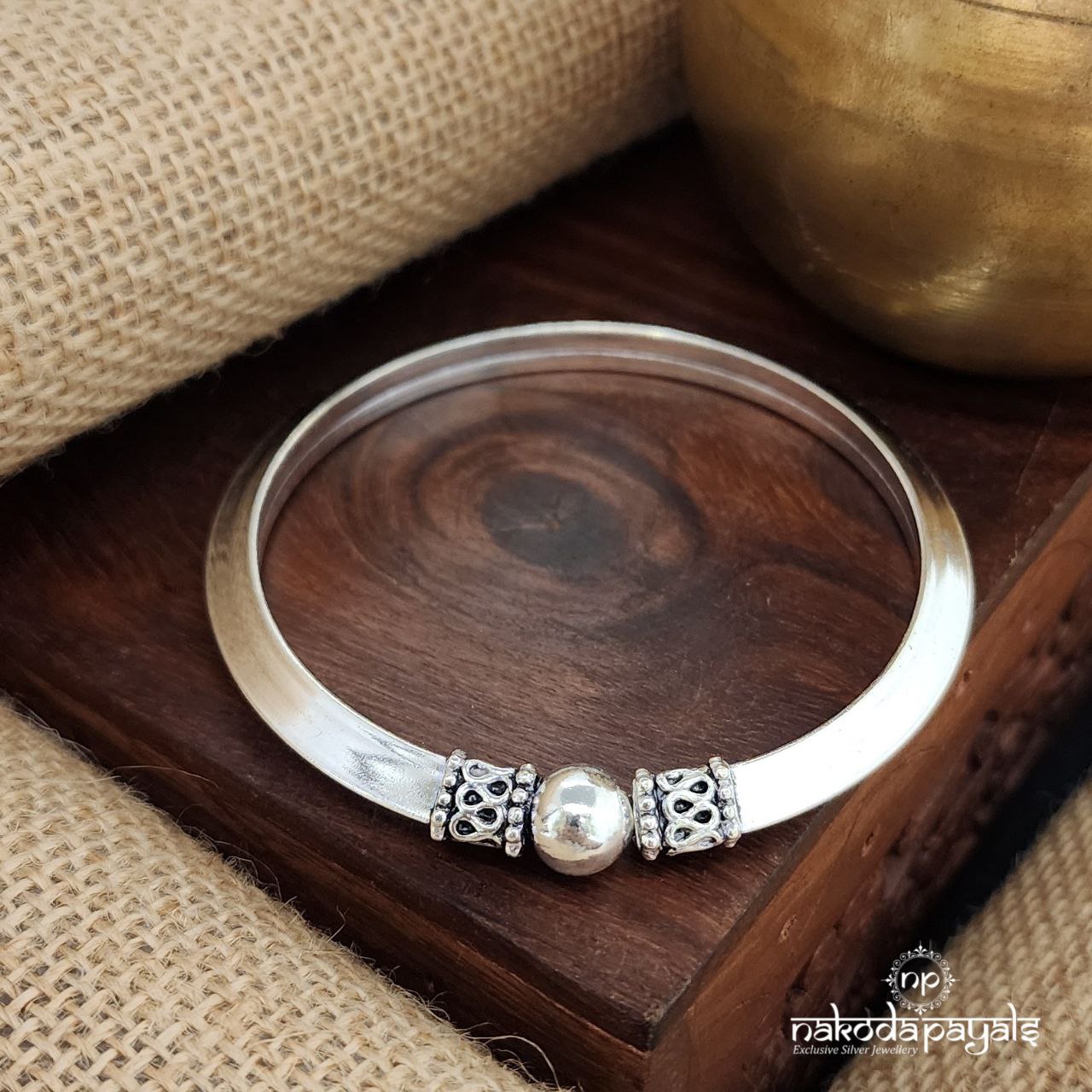 Swirl Ball Oxidised Kada (K5280_83)