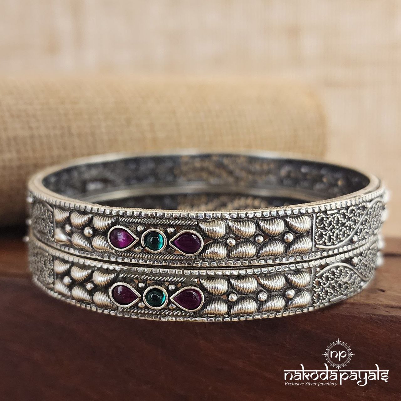 Mango Pink & Green Bangles (K5023)