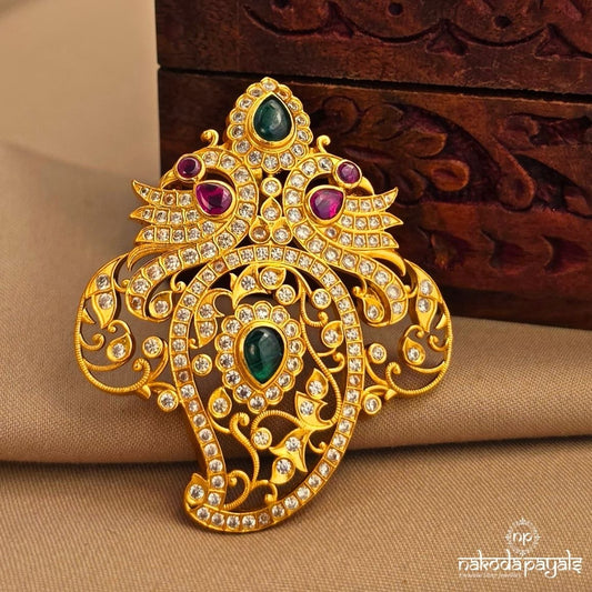 Twin Peacock Mango Green Pendant (Gp2502)