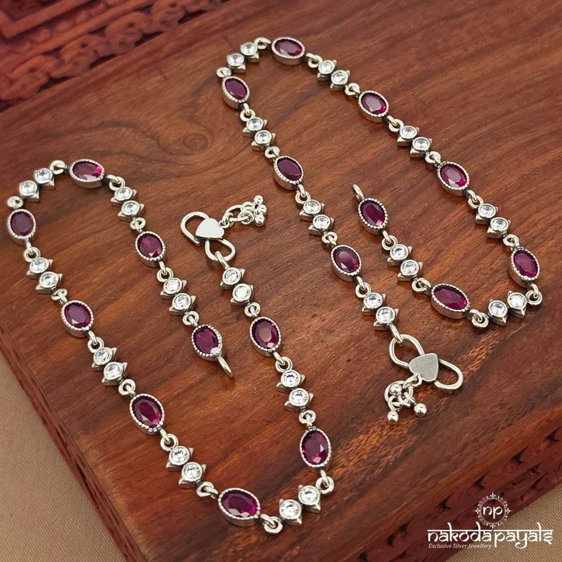 Pinkish Oval Anklet (A6932)