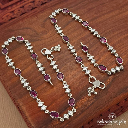 Pinkish Oval Anklet (A6932)