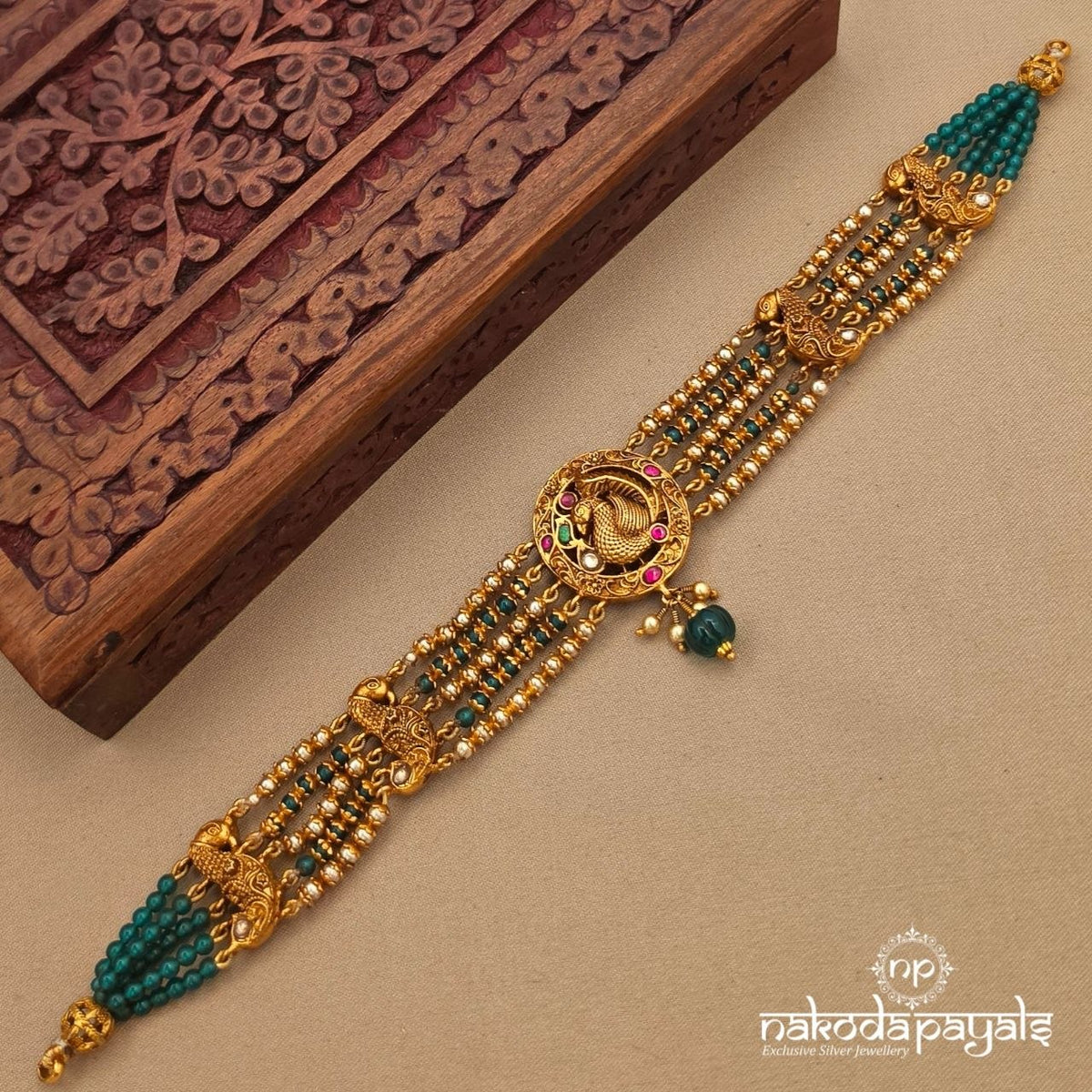 Reversible Kundan Peacock Choker (Gn10858)