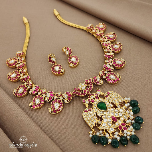 Gandaberunda kundan Neckpiece With Earrings (Gn9107)