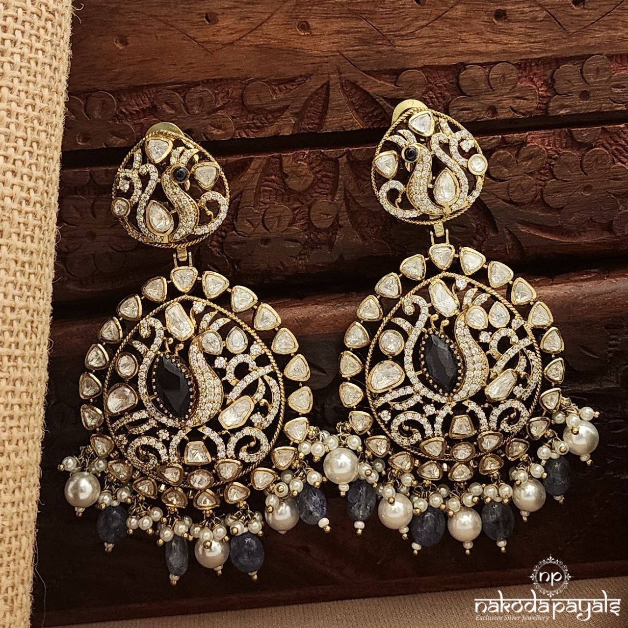 Twin Peacock Moissanite Earrings (Ge10117)