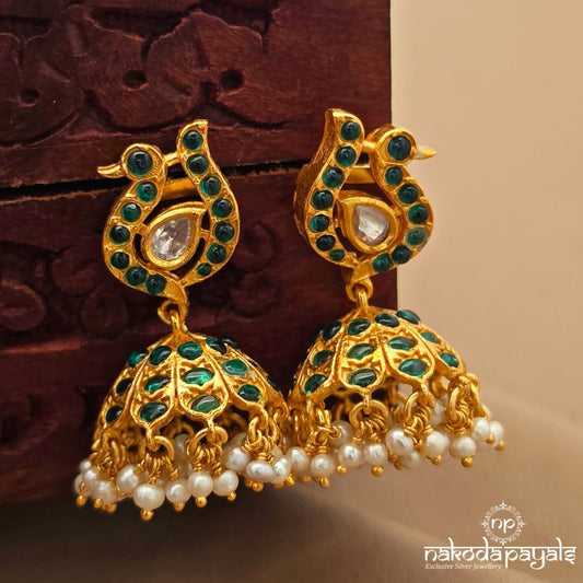 Pearly Peacock Jhumka (Ge10727)