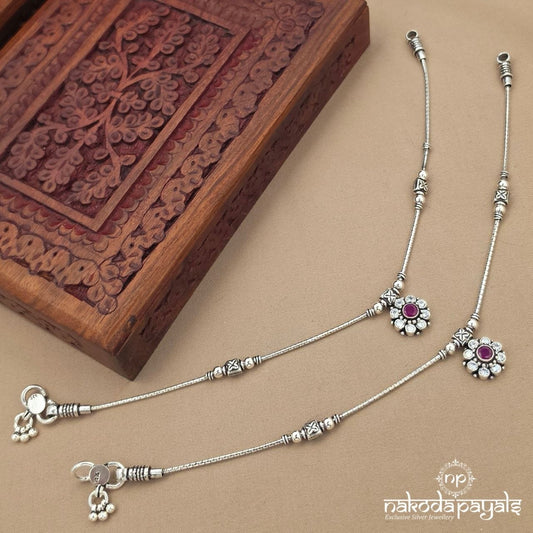 Pink Floral Anklet (A7114)