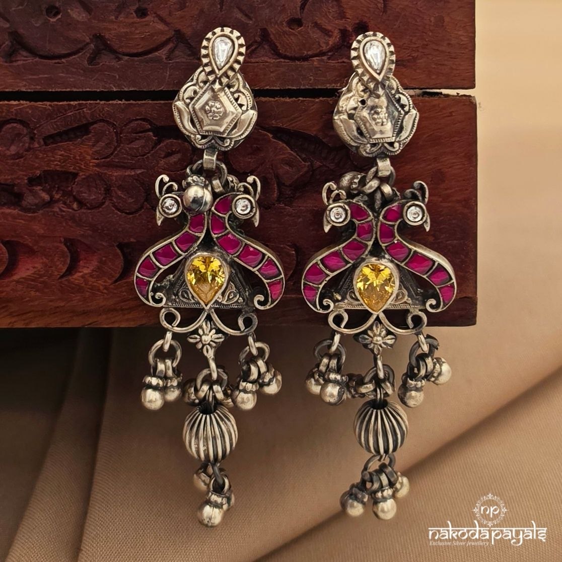 Twin Peacock Kundan Chandbali (C4114)
