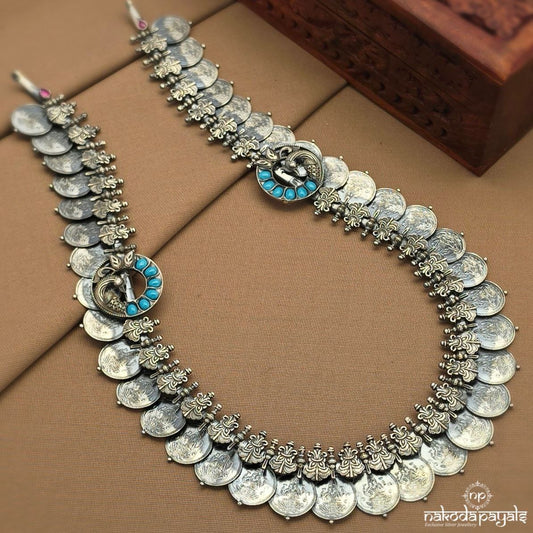 Turquoise Lakshmi Kasu Neckpiece (N11628)