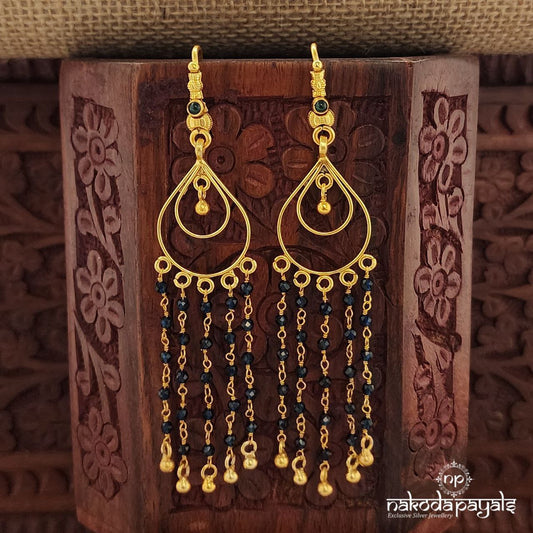 Blue Beads Floral Earrings (Ge9869)