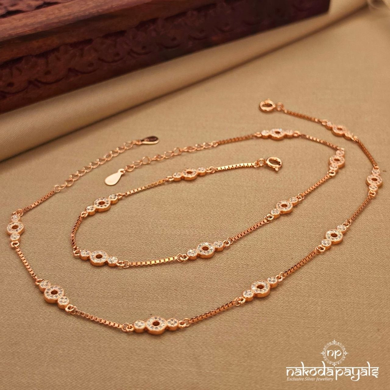 Rose Gold CZ  Anklet (A6856)