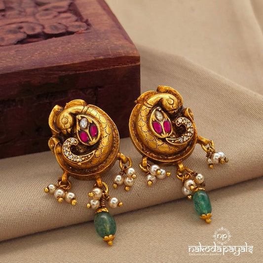 Pink Kundan Studs (Ge10543)