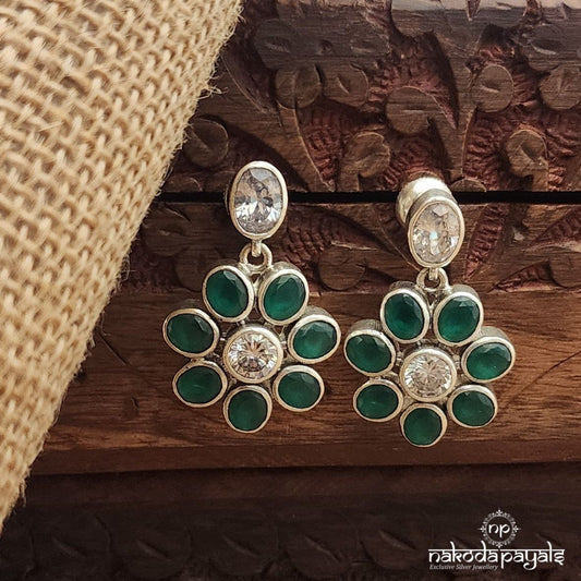 Floral Green Drop Earrings (C3699)