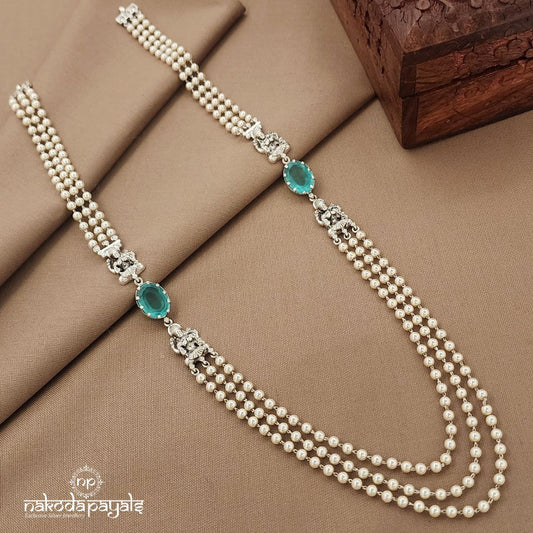 Oval Green Pearled Neckpiece  (N11460)