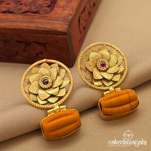 Circular Coral Chandbali (Ge10646)