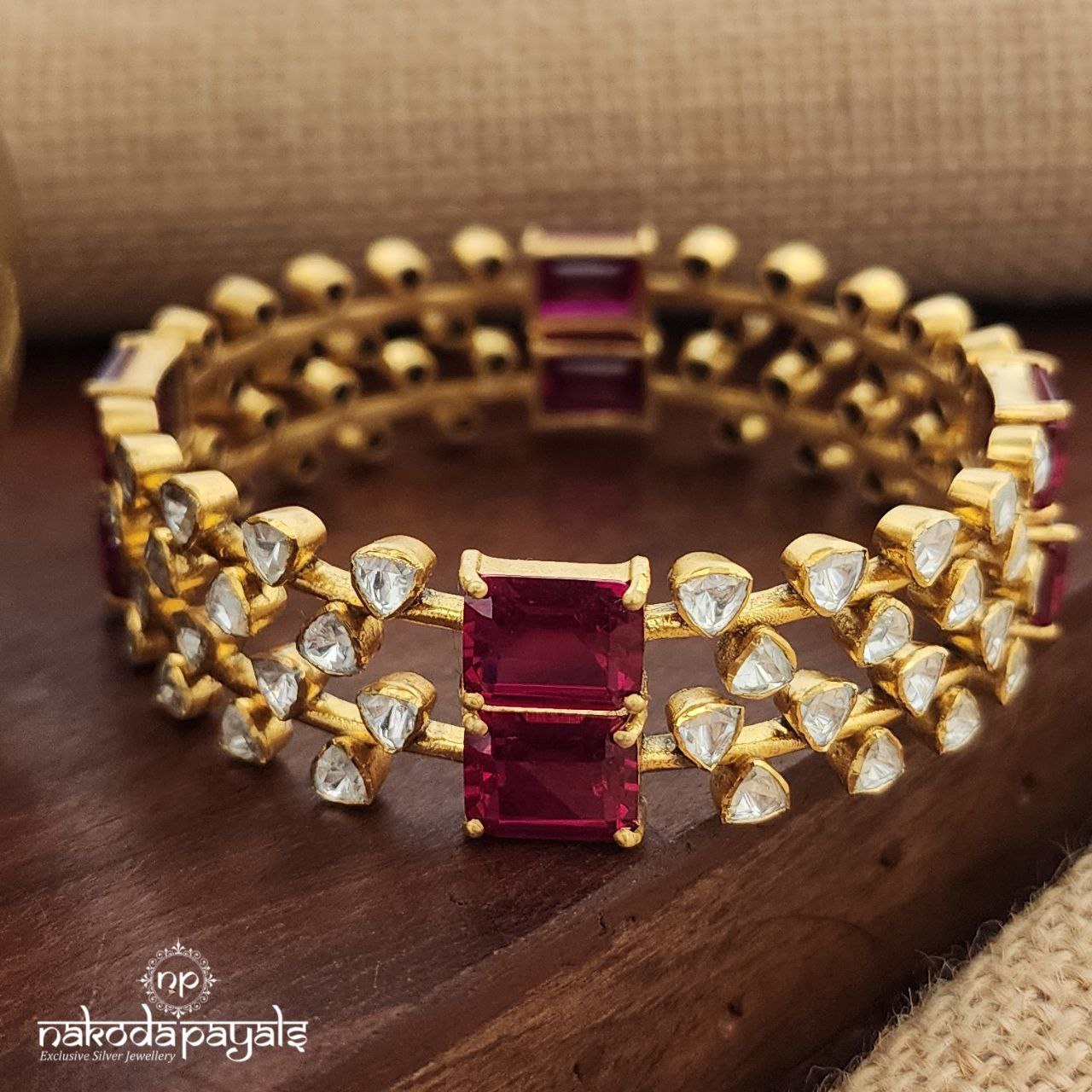 Rectangular Red Bangles  (Gk2991)