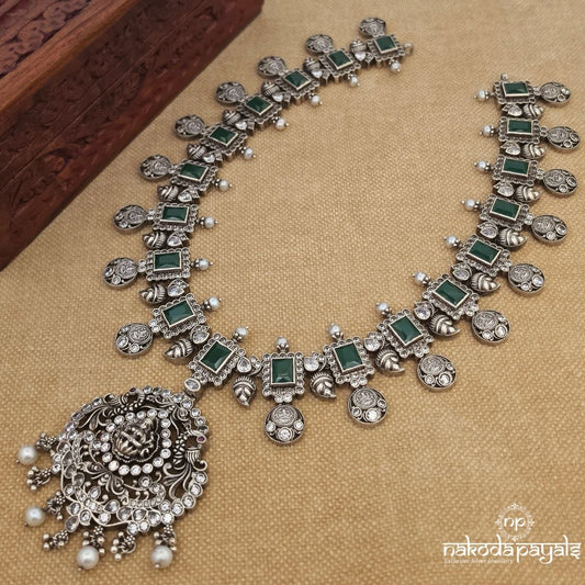 Traditional Greenish Lakshmi Neckpiece (N11999)