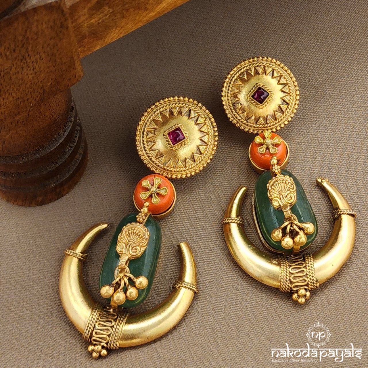 Green  Sunset Coral Earrings (Ge10049)