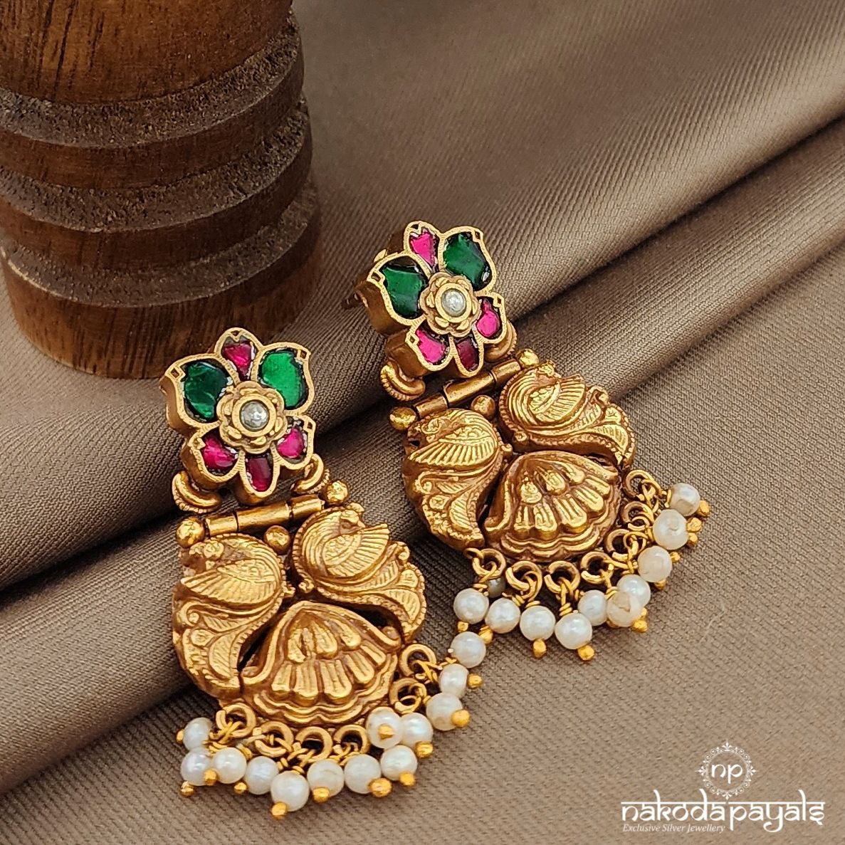 Kundan Peacock Chandbali (Ge9898)