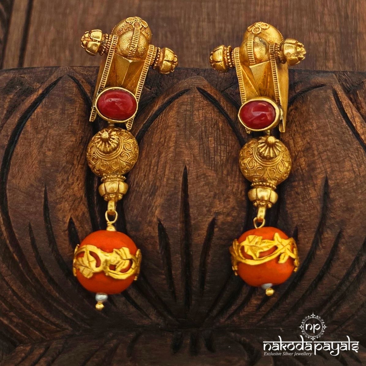 Coral Drop Chandbali (Ge11547)