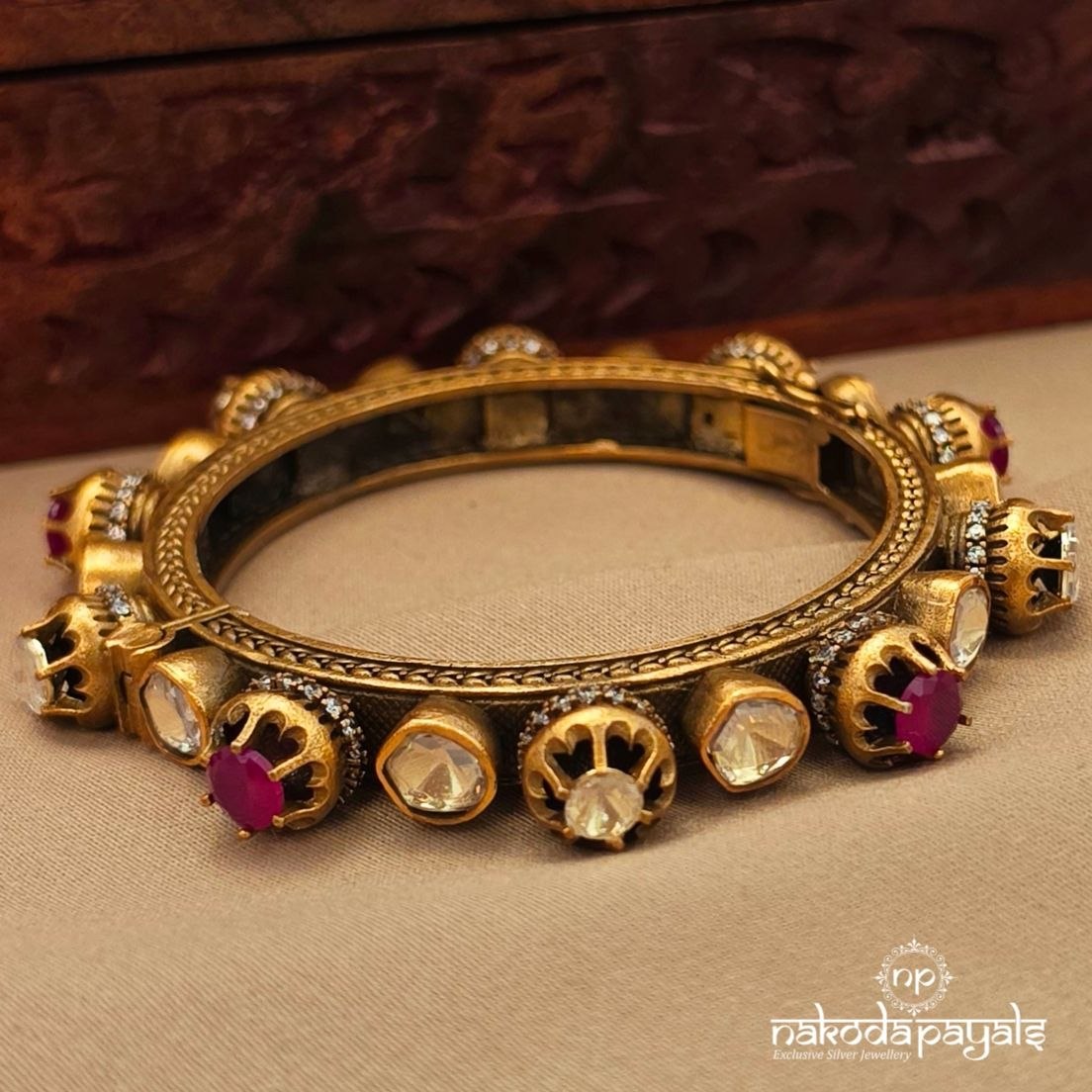 Ruby Moissanite Kada (2.2) (Gk3260)