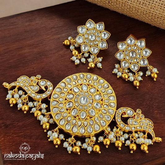 White Kundan Neckpiece Set (Gn9703)