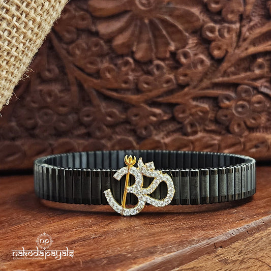 Om With Trishul Elastic Bracelet (Mc1089)