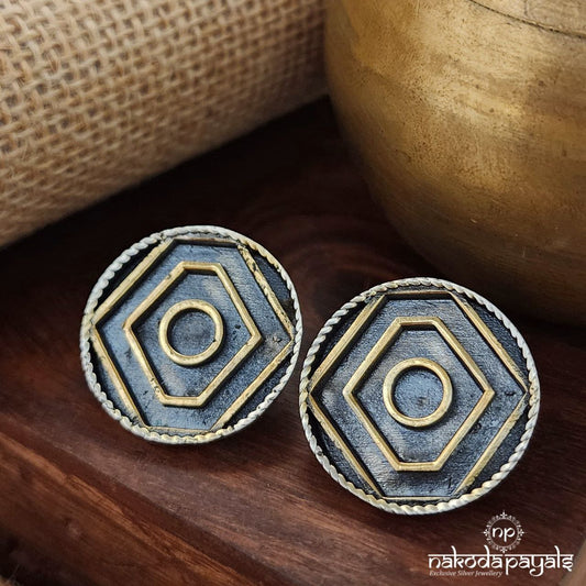 Elegant Dual Tone Stud (S3496)