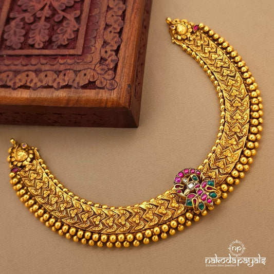 Elegant Kundan Peacock Ball Dot Neckpiece (Gn10648)