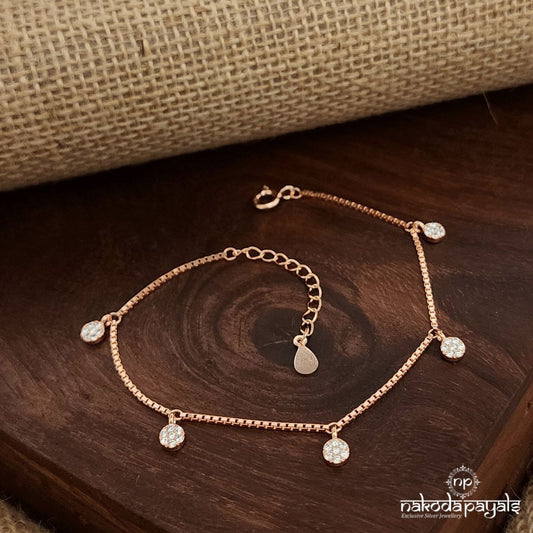 Rose Gold White Charm Bracelet (Br1704)