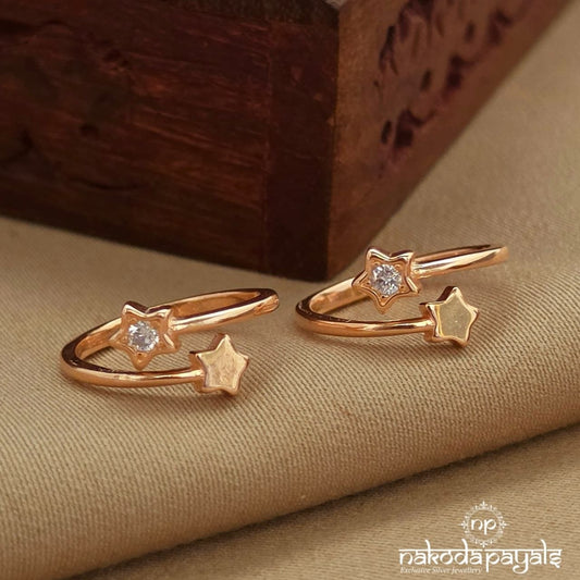 Rose Gold Star Toerings (T4801)