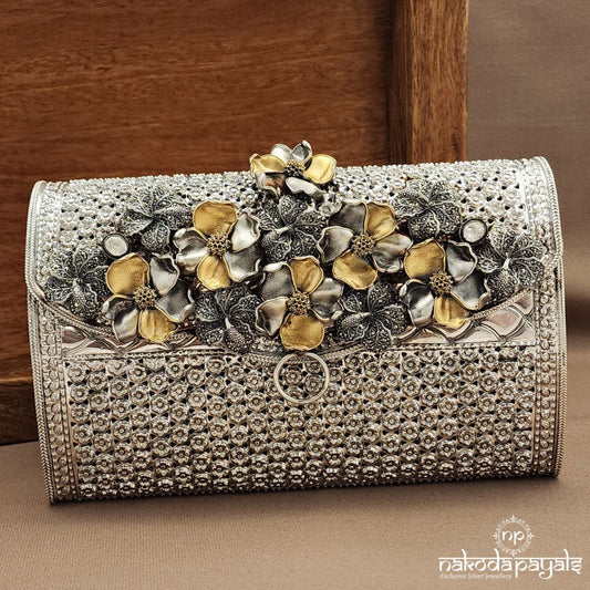 Marcasite Antique Gold Charm Clutch (Esa330)