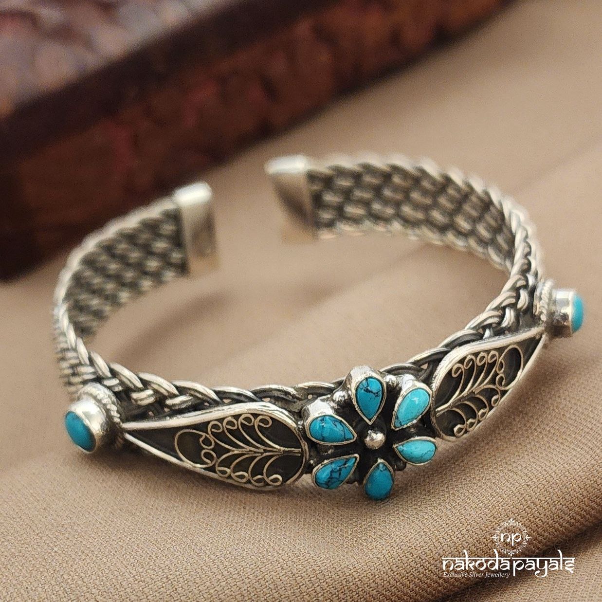 Turquoise Braided Kada  (K6259)