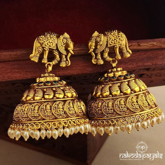 Green Elephant Big Jhumka (Ge10396)