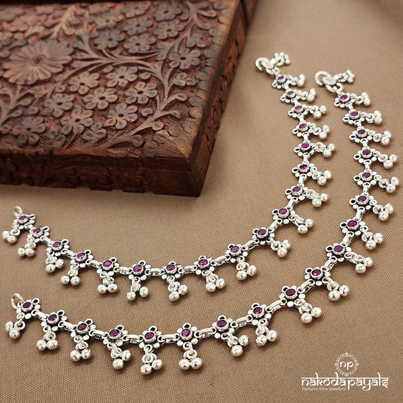 Pink Ball Drop  Anklets (A6806)