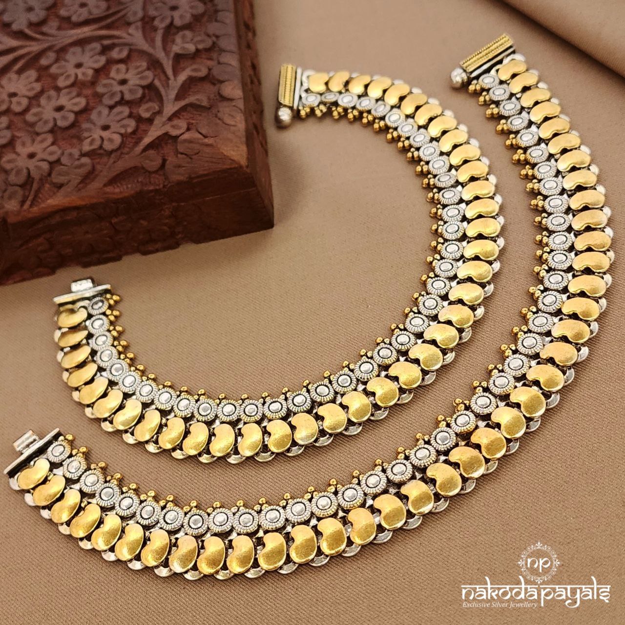 Mango Dual Tone "10.5 Inch" Anklets (A6741)