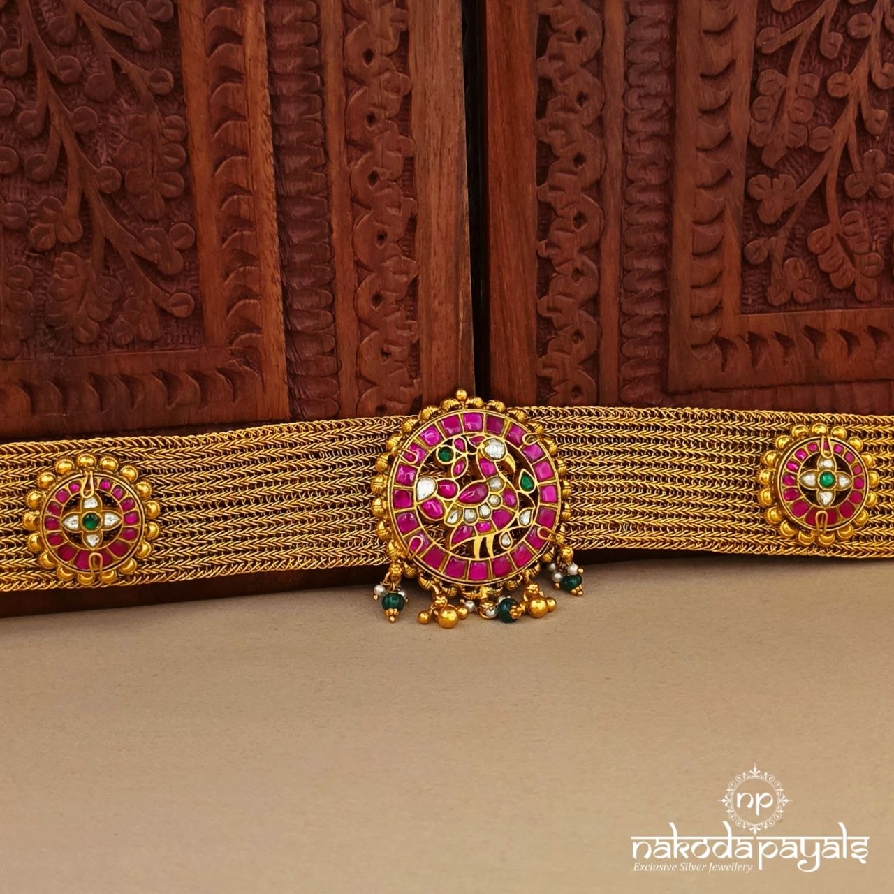 Braided Kundan Waistbelt (D0257)