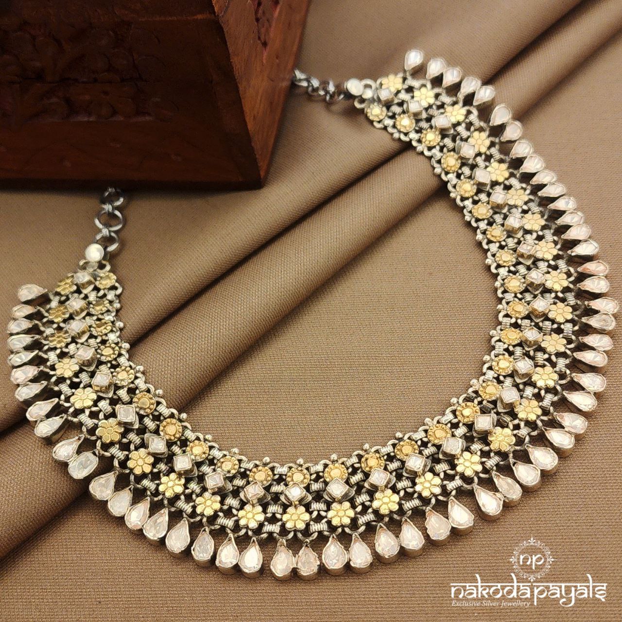 Elegant Moissanite Dual Tone Neckpiece  (N11335)