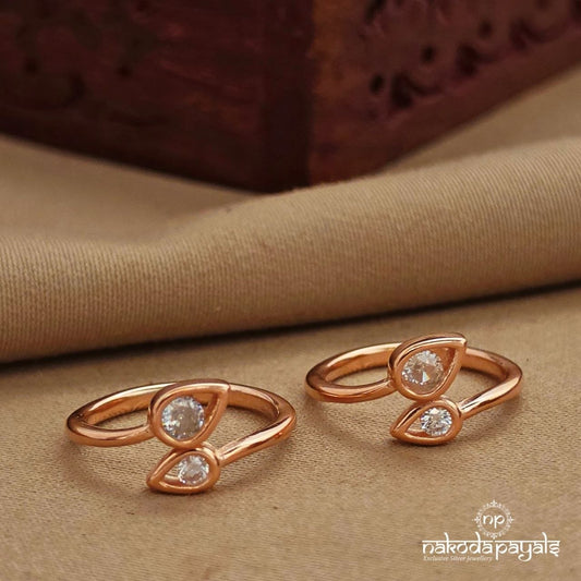 Rose Gold White Toerings (T4798)