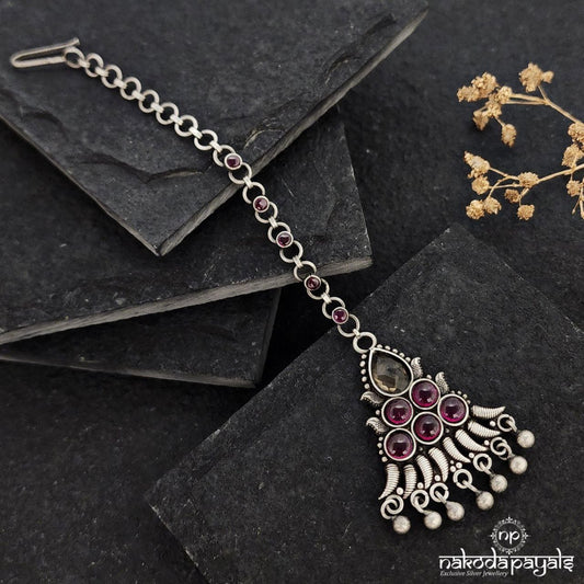 Pink Rudrani Maang Tikka (M0399)