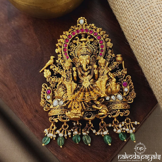 Ridhi Sidhi Ganesha 3D Pendant (Gp2114)