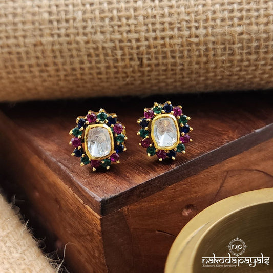 MultiColor Moissanite Earrings (Ge8696)