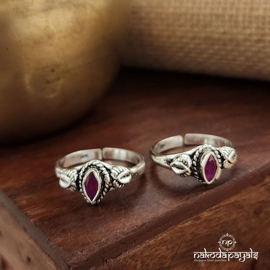 Leafy Pink Toerings (T4523)