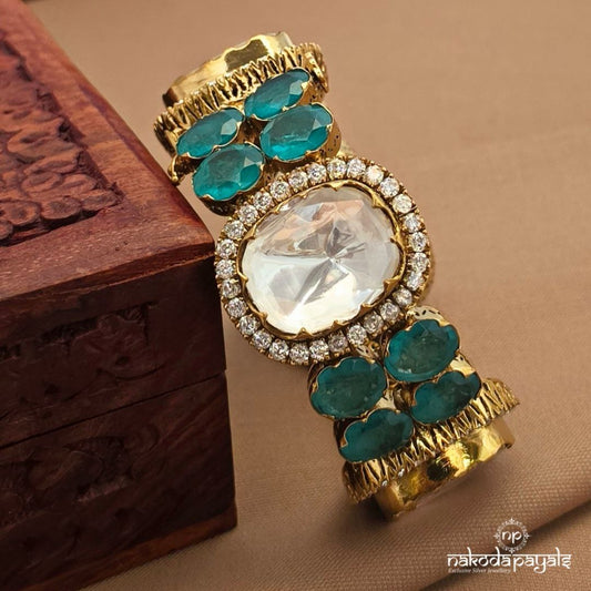 Emerald Green Moissanite Kada (2.6) (Gk3253)
