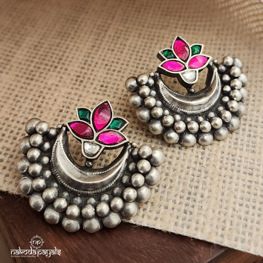 Kemp Lotus Kundan  Chandbali  (S3552)