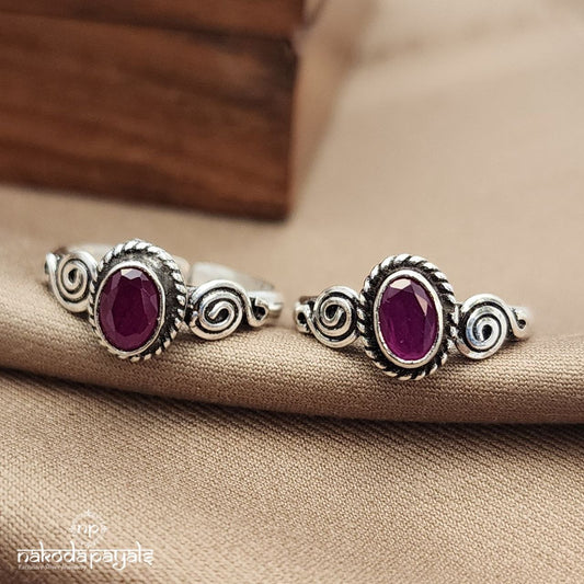 Oval Red Toerings (T4594)