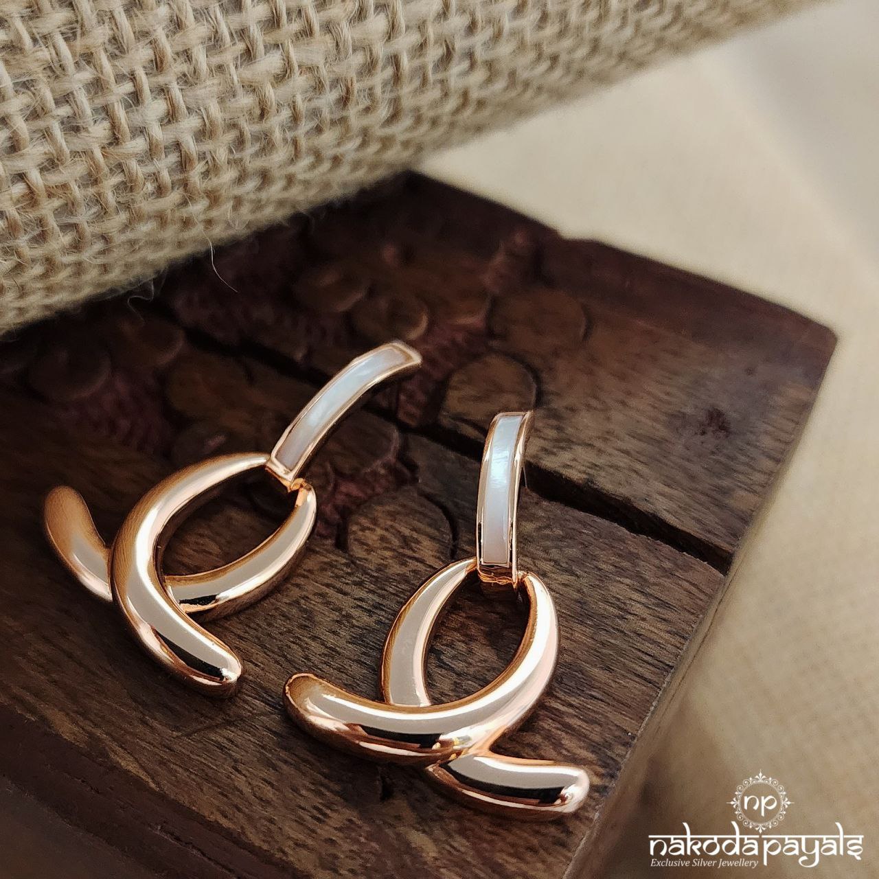 Luna Loop Rose Gold MOP Earrings (St3384)