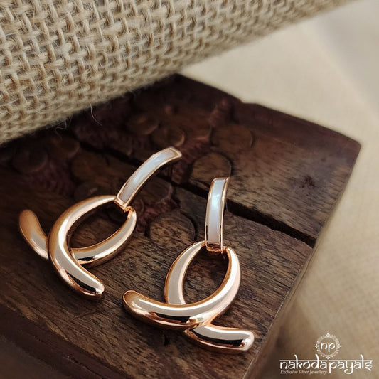 Luna Loop Rose Gold MOP Earrings (St3384)