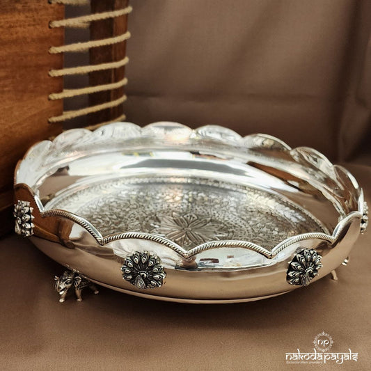 Floral Peacock Chitai Plate (Aa2261)