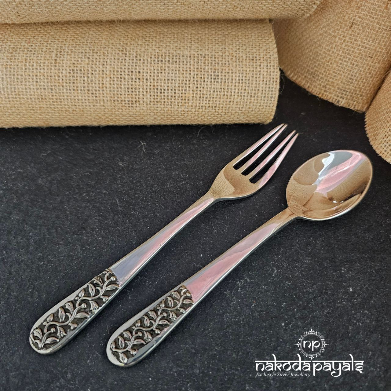 Glorious Oxidised Spoon Fork Set (Aa1936)